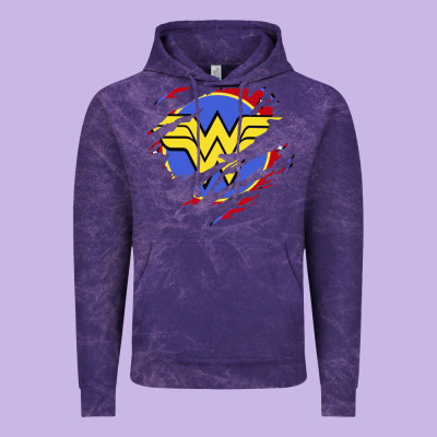 Tear Off Wonder Woman Shield Vintage Hoodie Designed By Artisfamous