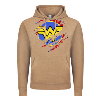 Vintage Coffee tear off wonder woman shield Vintage Hoodie - artisFamous
