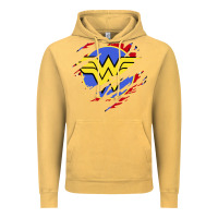 Vintage Mustard tear off wonder woman shield Vintage Hoodie - artisFamous
