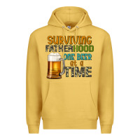 Antique Gold surviving fatherhood one beer at a  time Premium Hoodie - Artiststas
