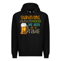 Black surviving fatherhood one beer at a  time Premium Hoodie - Artiststas