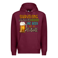 Burgundy surviving fatherhood one beer at a  time Premium Hoodie - Artiststas