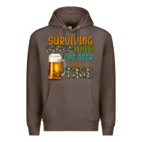 Coffee surviving fatherhood one beer at a  time Premium Hoodie - Artiststas
