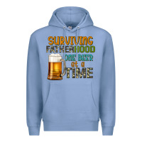 Colony Blue surviving fatherhood one beer at a  time Premium Hoodie - Artiststas