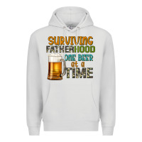 Dove Grey surviving fatherhood one beer at a  time Premium Hoodie - Artiststas