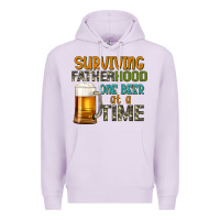 Lilac surviving fatherhood one beer at a  time Premium Hoodie - Artiststas