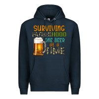 Navy surviving fatherhood one beer at a  time Premium Hoodie - Artiststas