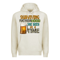 Oatmeal Heather surviving fatherhood one beer at a  time Premium Hoodie - Artiststas