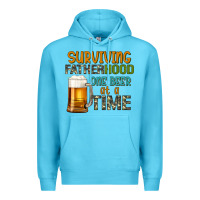 Ocean Blue surviving fatherhood one beer at a  time Premium Hoodie - Artiststas