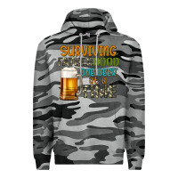 Slate Camo surviving fatherhood one beer at a  time Premium Hoodie - Artiststas