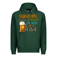 Sports Green surviving fatherhood one beer at a  time Premium Hoodie - Artiststas