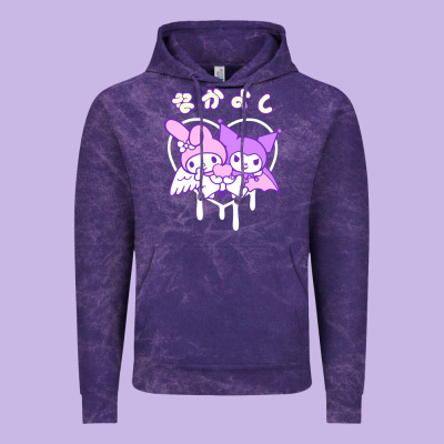 Melody And Kuromi Heart Vintage Hoodie Designed By Artisfamous