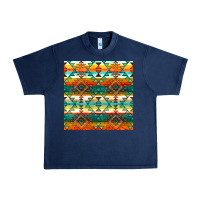 Navy native american aztec seamless pattern 1 Urban Heavy Tee - BundleAndBundleShop