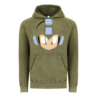 Vintage Olive mega man retro video game face Vintage Hoodie - artisFamous