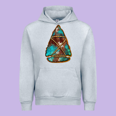 Turquoise Cowhide Arrowhead Urban Hoodie Designed By Jasminsmagicworld