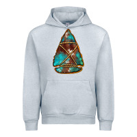 Heather Grey turquoise cowhide arrowhead Urban Hoodie - Jasminsmagicworld