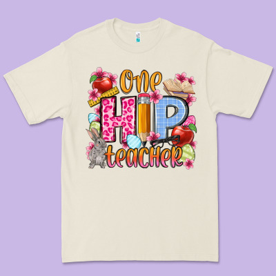 Easter Day One Hip Teacher Premium Tee Designed By Oliviacreatesart