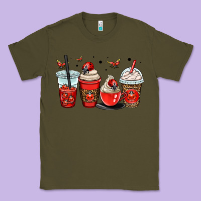 Ladybug Coffee Cups Classic Tee Designed By Oliviacreatesart
