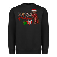 Black merry christmas labrador retriever Heavyweight Sweatshirt - RanaPortraitStore