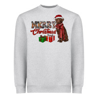 Heather Grey merry christmas labrador retriever Heavyweight Sweatshirt - RanaPortraitStore