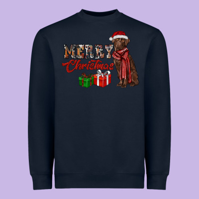 Merry Christmas Labrador Retriever Heavyweight Sweatshirt Designed By Ranaportraitstore