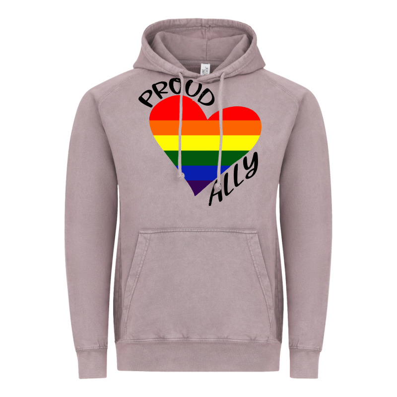 Proud Ally Lgbt Heart Gay Pride Month Vintage Hoodie by artisFamous | Teevron