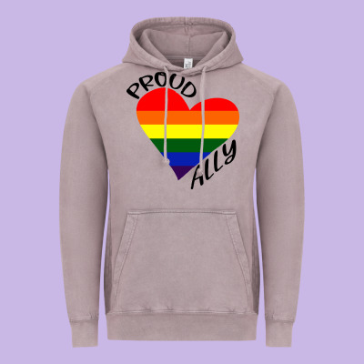 Proud Ally Lgbt Heart Gay Pride Month Vintage Hoodie Designed By Artisfamous