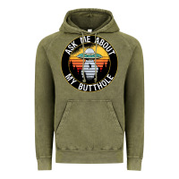 Vintage Olive ask me about my butthole ufo Vintage Hoodie - artisFamous