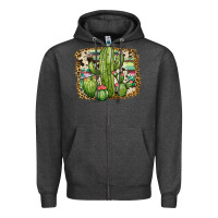 Charcoal Heather serape cowhide cactus Zipper Hoodie - JahusDesignShop