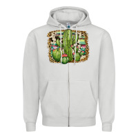 Dove Grey serape cowhide cactus Zipper Hoodie - JahusDesignShop