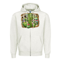 Oatmeal Heather serape cowhide cactus Zipper Hoodie - JahusDesignShop