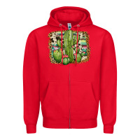 Red serape cowhide cactus Zipper Hoodie - JahusDesignShop