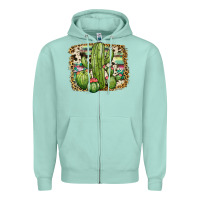 Seafoam serape cowhide cactus Zipper Hoodie - JahusDesignShop