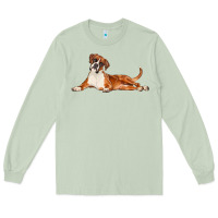 Matcha Boxer Dog Illustrations Long Sleeve Tee - LillyAllenDesigns
