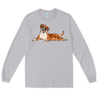 Moon Dust Boxer Dog Illustrations Long Sleeve Tee - LillyAllenDesigns