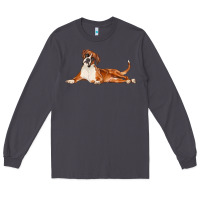 Smoke Boxer Dog Illustrations Long Sleeve Tee - LillyAllenDesigns