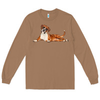 Toasted Coconut Boxer Dog Illustrations Long Sleeve Tee - LillyAllenDesigns