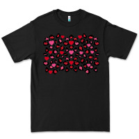 Black Valentine's Day leopard and heart background Premium Tee - FaDigitalArtStudio