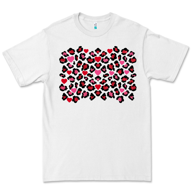 Valentine's Day Leopard And Heart Background Premium Tee by FaDigitalArtStudio | Teevron