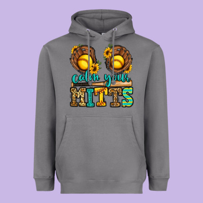 Calm Your Mitts Softball Heavyweight Hoodie Designed By Jasminsmagicworld