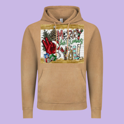 Merry Christmas Y'all Vintage Hoodie Designed By Cowhidedigitalart