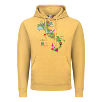 Vintage Mustard Italy map Vintage Hoodie - artisFamous
