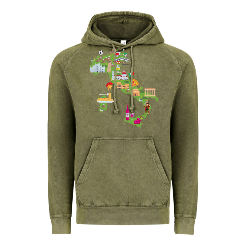 Italy Map Vintage Hoodie by artisFamous | Teevron