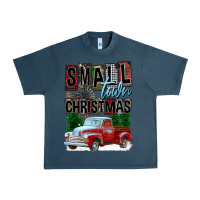 Midnight Navy Small Town Christmas Urban Heavy Tee - FaDigitalArtStudio