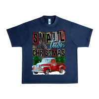 Navy Small Town Christmas Urban Heavy Tee - FaDigitalArtStudio