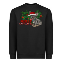 Black merry christmas french bulldog Heavyweight Sweatshirt - RanaPortraitStore