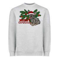 Heather Grey merry christmas french bulldog Heavyweight Sweatshirt - RanaPortraitStore