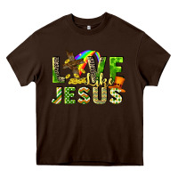Chocolate Brown Love like Jesus Heavy Core Tee - CowGirlArtShop