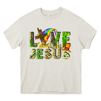 Cream Love like Jesus Heavy Core Tee - CowGirlArtShop