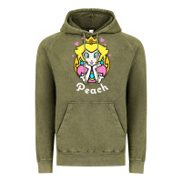 Vintage Olive peach graphic Vintage Hoodie - artisFamous